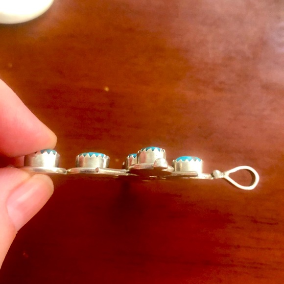 Handmade, Solid, Sterling Silver & Genuine Turqoise Cross! - Picture 2 of 5